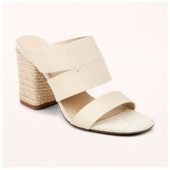 Splendid Matty Ivory Leather Mule Sandals Rope Heel Size 8 - Picture 2 of 11